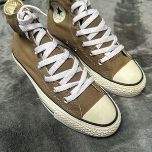 Converse High-Top Sneakers - Olive Green & White